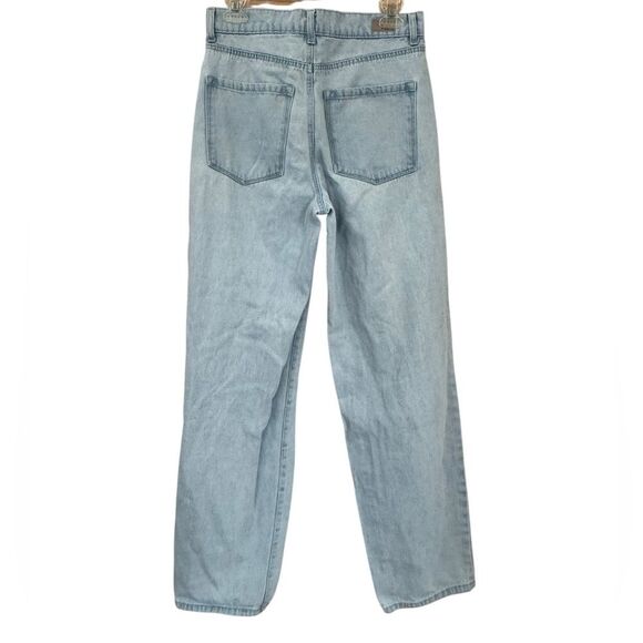 RSQ Baggy Jean Women 27 Light Blue Distressed Denim Tapered Organic Cotton Blend - Picture 2 of 6